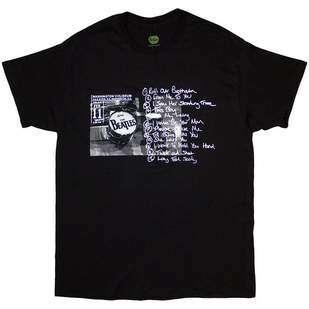 The Beatles - Washington '64 Drum Photo & Setlist - Black  t-shirt