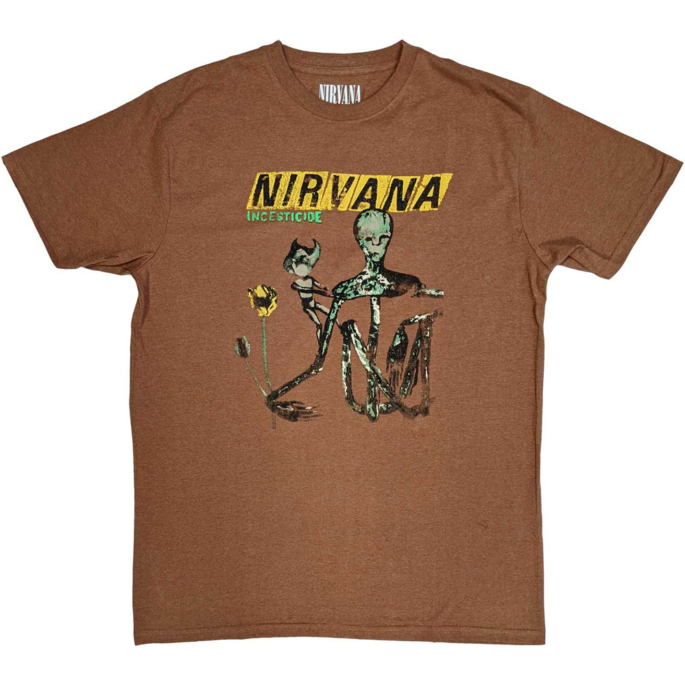 Nirvana - Kurt Cobain - Incesticide - Brown t-shirt