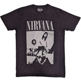 Nirvana - Kurt Cobain - Sitting-Distressed - Black t-shirt