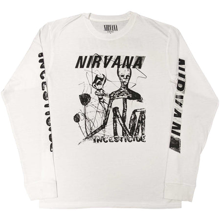 Nirvana - Kurt Cobain - Incesticide - Long Sleeve White t-shirt