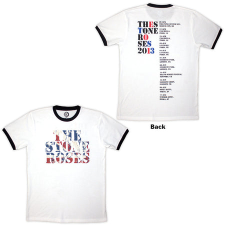 The Stone Roses - 2013 Tour - White Ringer  t-shirt