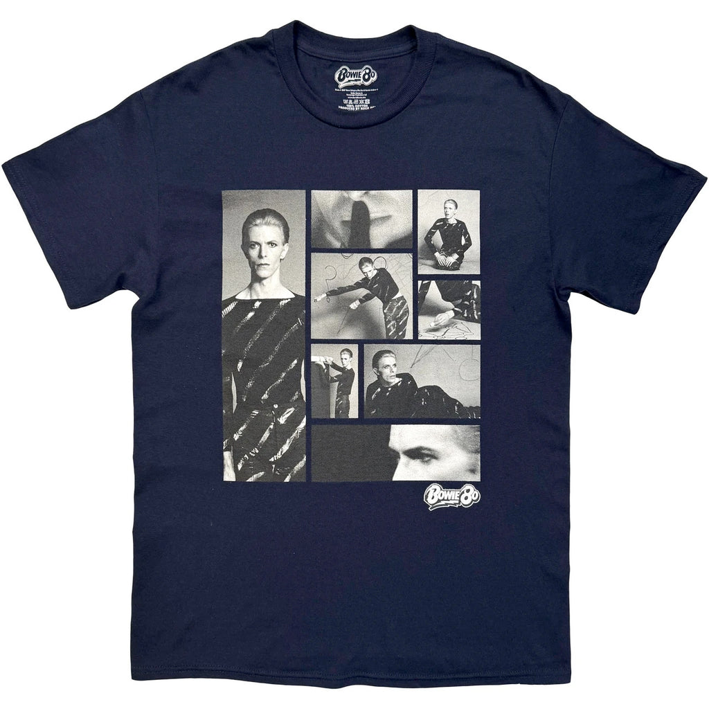 David Bowie - Starman Montage - Navy Blue t-shirt