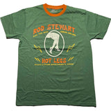 Rod Stewart - Hot Legs - Green Ringer T-shirt