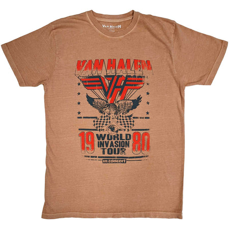 Van Halen - World Invasion-Distressed - Pink T-shirt