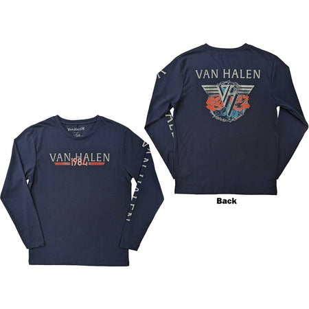 Van Halen - 84 Tour - Long Sleeve  Navy Blue t-shirt