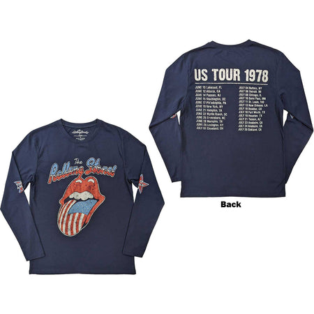 Rolling. Stones - US Tour '78 - Long Sleeve  Navy Blue t-shirt
