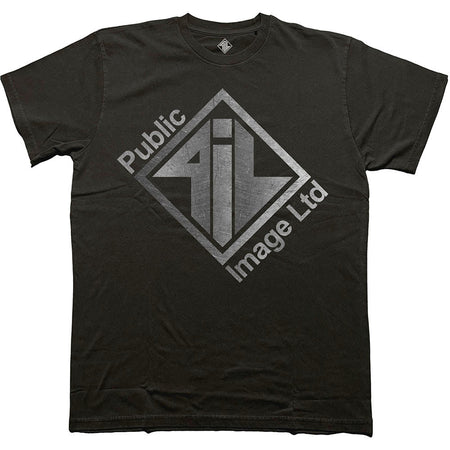 PiL - Public Image Ltd - Brushed Steel Logo & Text - Black  t-shirt