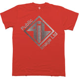 PiL - Public Image Ltd - Brushed Steel Logo & Text - Red  t-shirt