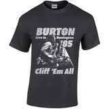 Metallica - Cliff Burton-Flag Retro - Heather Charcoal t-shirt