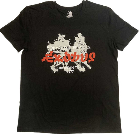 Bob Marley - Exodus European Tour 1977- Hi-Build Black  t-shirt