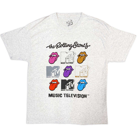 Rolling Stones - MTV - Rolling Stones Logo Grids - Grey  t-shirt