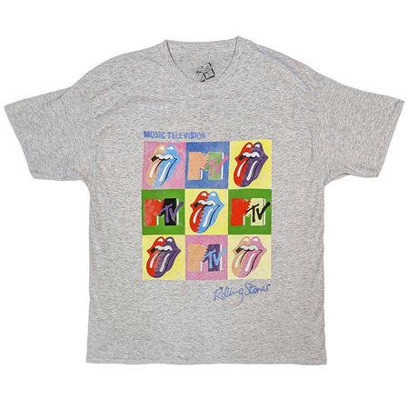 Rolling Stones - MTV - Warhol Squares - Grey  t-shirt