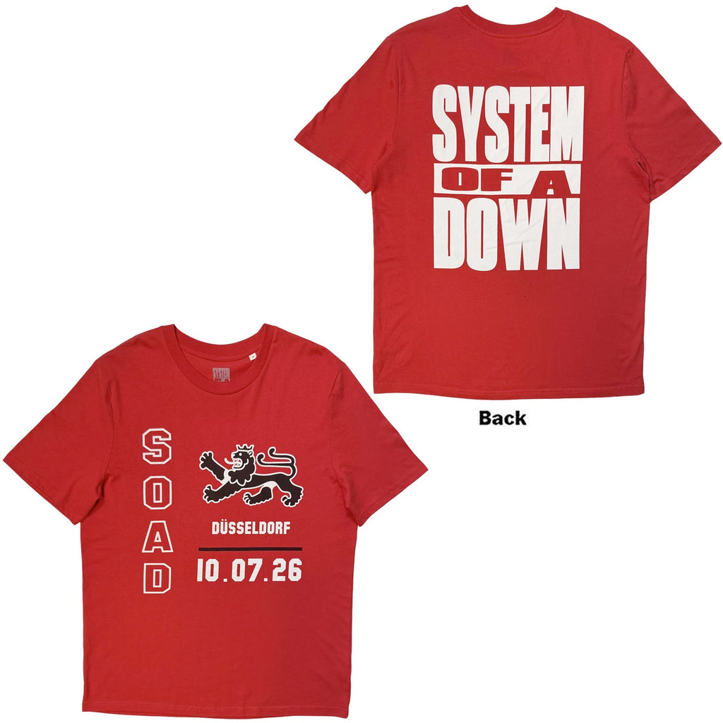 System Of A Down -Dusseldorf Event Tour '26 - Red t-shirt