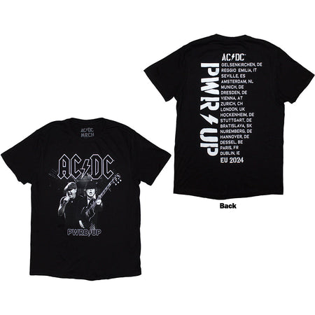 AC/DC - PWRD-UP B/W Photo PWR-UP EU Tour '24  - Black T-shirt