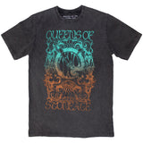 Queens Of The Stone Age - Montage - Charcoal Grey Stone Wash t-shirt