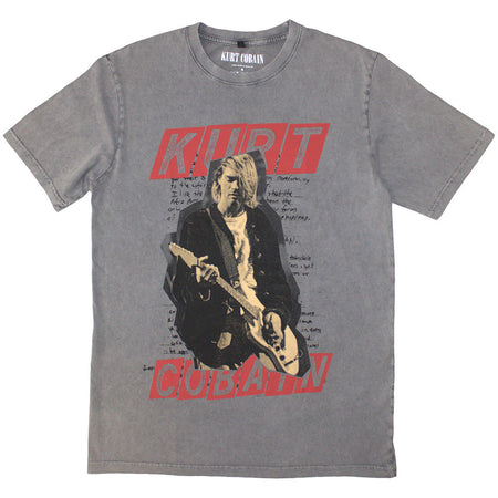 Nirvana - Kurt Cobain Collage - Grey Stone Wash t-shirt