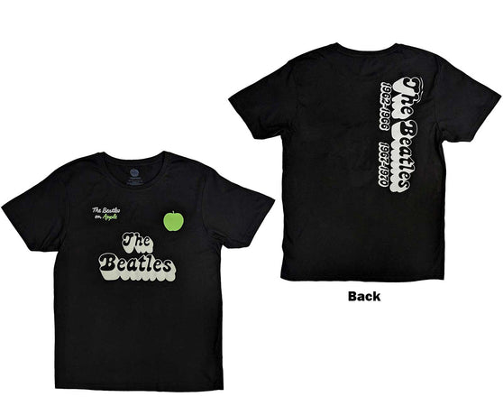 The Beatles-70s Logo & Years-Black T-shirt