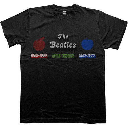 The Beatles-Apple Years Red & Blue - Black T-shirt