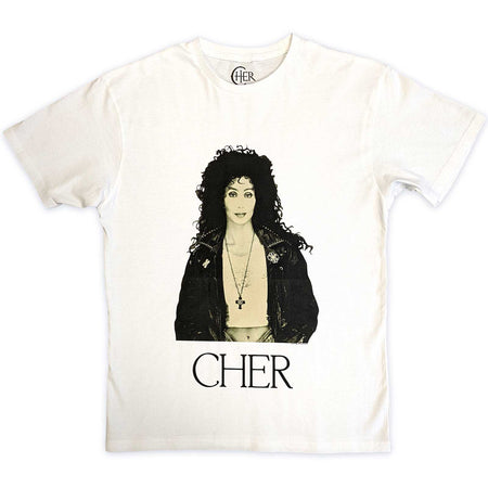 Cher - Leather Jacket - White t-shirt