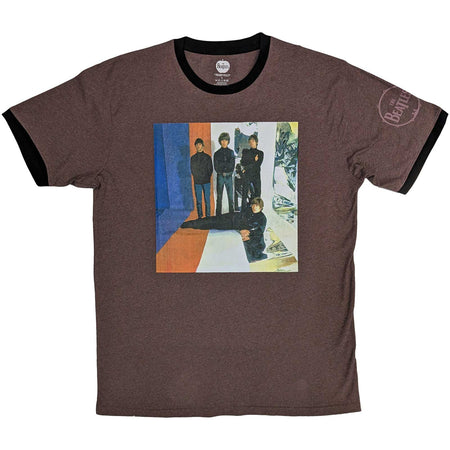 The Beatles -  Stripes - Maroon Red Ringer t-shirt