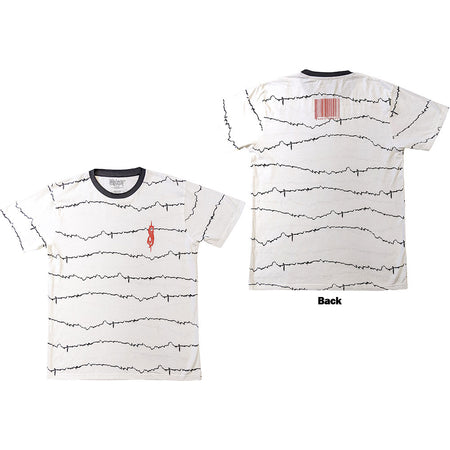 Slipknot - The End So Far -Tribal S & Barcode - White Ringer  t-shirt