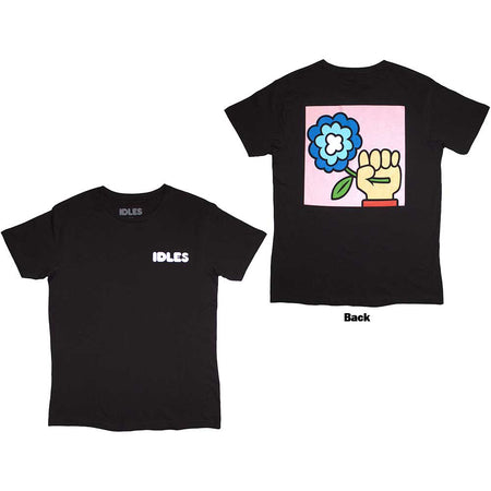 Idles - Cartoon Flower - Black  t-shirt