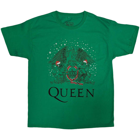 Queen - Holiday Crest - Green  t-shirt