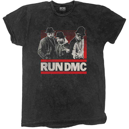 RUN DMC - Gradient Bars - Black Dip Dye t-shirt