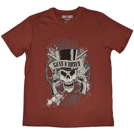 Guns N Roses - Faded Skull - Red t-shirt