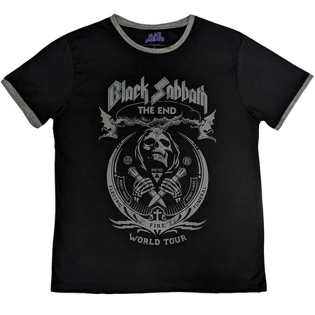 Black Sabbath - The End Mushroom  Cloud - Black Ringer t-shirt