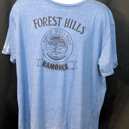 The Ramones - Forest Hills - Burn Out Fashion Blue T-shirt