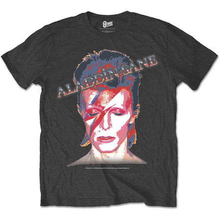 David Bowie - Aladdin Sane - Charcoal Grey t-shirt