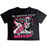 Green Day - American Dream - Ladies Crop Top Black T-shirt