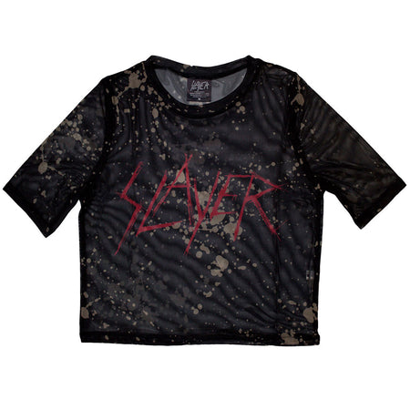 Slayer - Scratchy Logo -Ladies Mesh Crop Top t-shirt