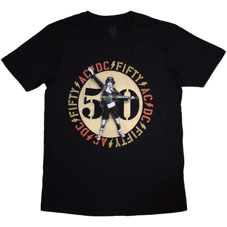 AC/DC - Gold Emblem Fifty  - Black T-shirt