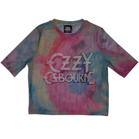 Ozzy Osbourne - Logo - Ladies Light Blue Mesh Crop Top t-shirt