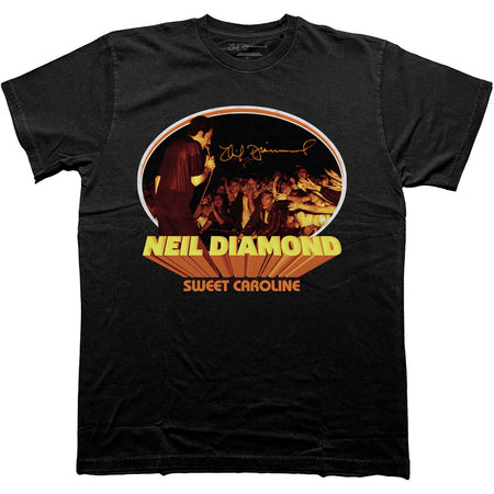 Neil Diamond - Sweet Caroline Oval- Black t-shirt