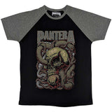 Pantera - Serpent Skull - Black & Grey Raglan t-shirt