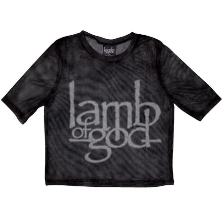 Lamb Of God - Logo - Ladies Black Mesh Crop Top t-shirt