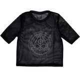 Lamb Of God - Omens Clock - Ladies Black Mesh Crop Top t-shirt