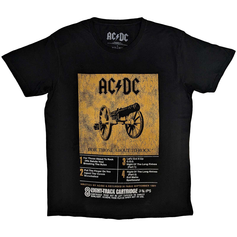AC/DC - 8 Track - Black T-shirt – burning airlines