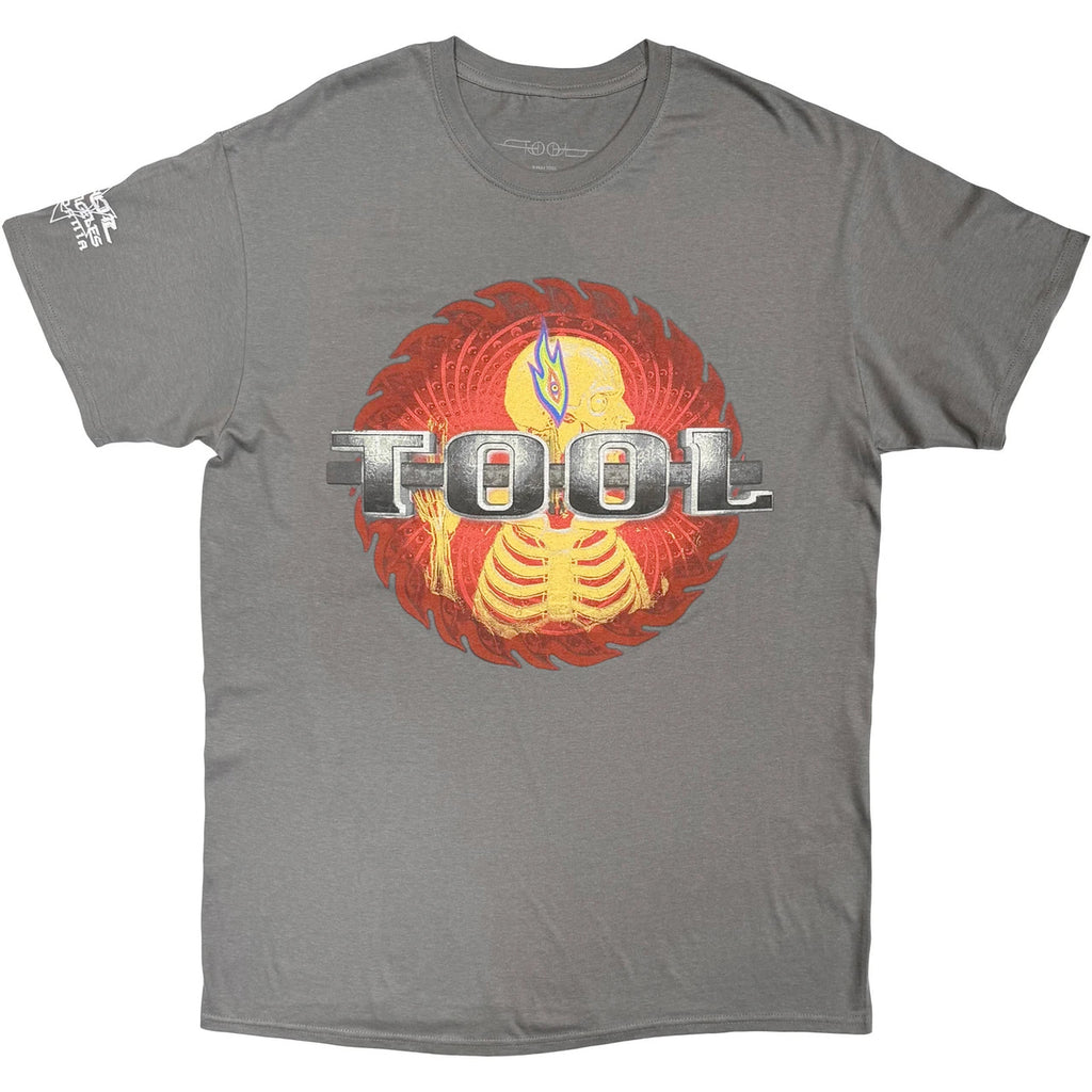 Tool - Red Ring Logo with Sleeve Print - Charcoal Grey t-shirt