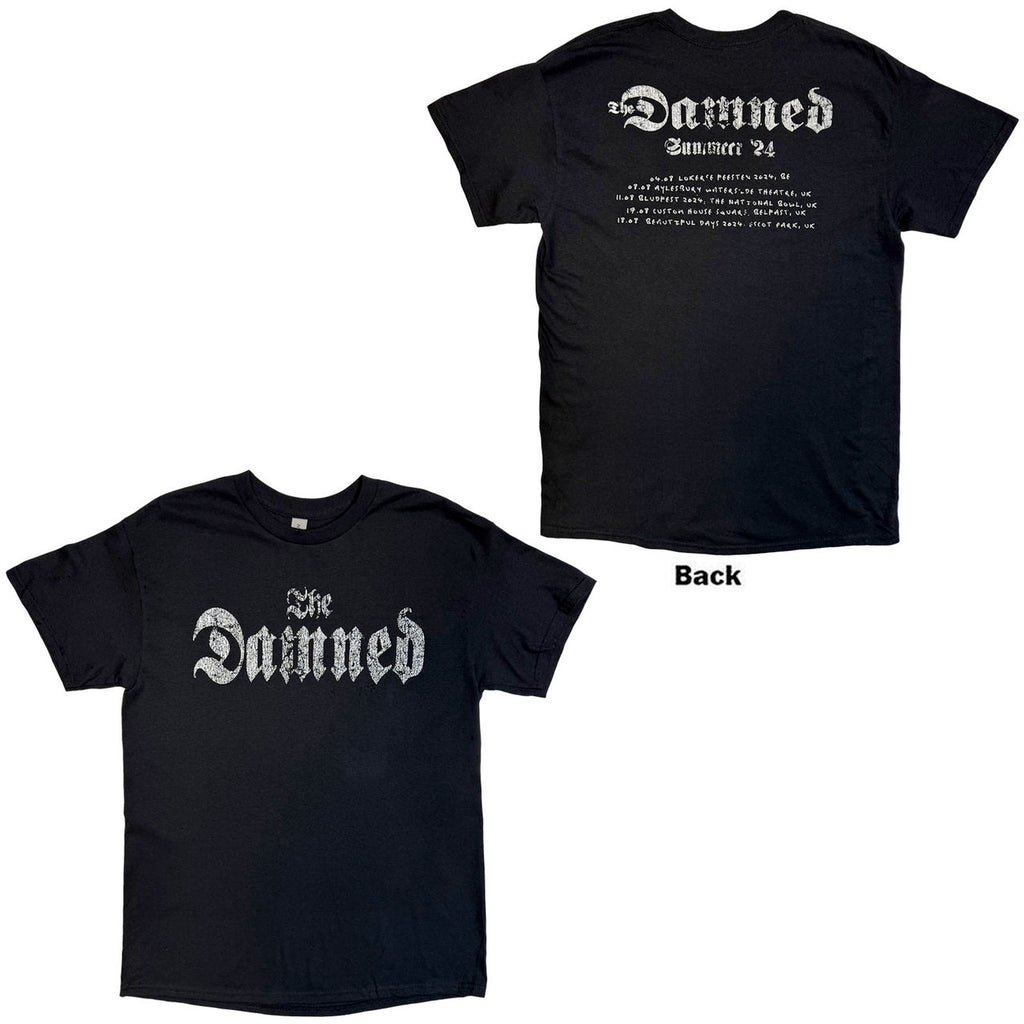 The Damned - Distressed Logo - EU Tour Summer '24 - Black T-shirt