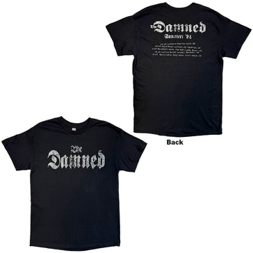 The Damned - Distressed Logo - EU Tour Summer '24 - Black T-shirt