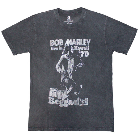 Bob Marley - Hawaii- Dye Wash Charcoal Grey t-shirt