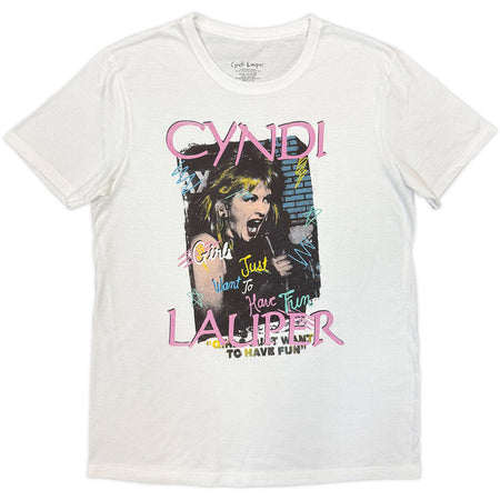 Cyndi Lauper - Singing - White t-shirt