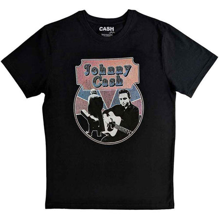 Johnny Cash - Walking Guitar & Front On - Black T-shirt