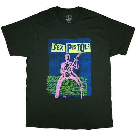 Sex Pistols - Guitar Cartoon - Green  t-shirt