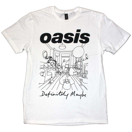 Oasis - Definitely Maybe Line Drawing - White t-shirt