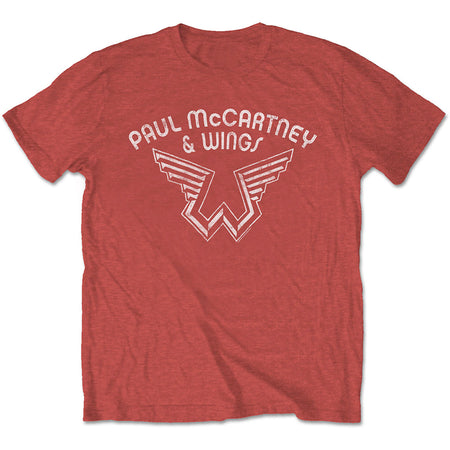 Paul McCartney - Wings Logo - Red T-shirt